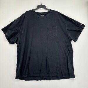 Dickies T-shirt‎ Mens 4XL Black Minimalist Grunge Sun Fade Basic Pocket Tee